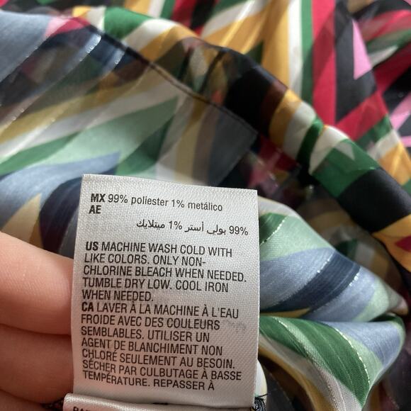 Macy’s INC Women’s Rainbow Chevron Top Size 2X Flowy Billowy Colorful Bohemian - Picture 7 of 11